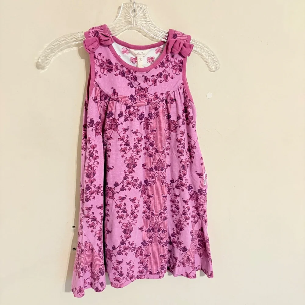 Matilda Jane Girls Clearwater Pink Floral Bow Sleeveless Dress Size 8 33045D